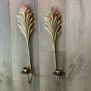 Vintage Brass Coloured Wall Candle Holder